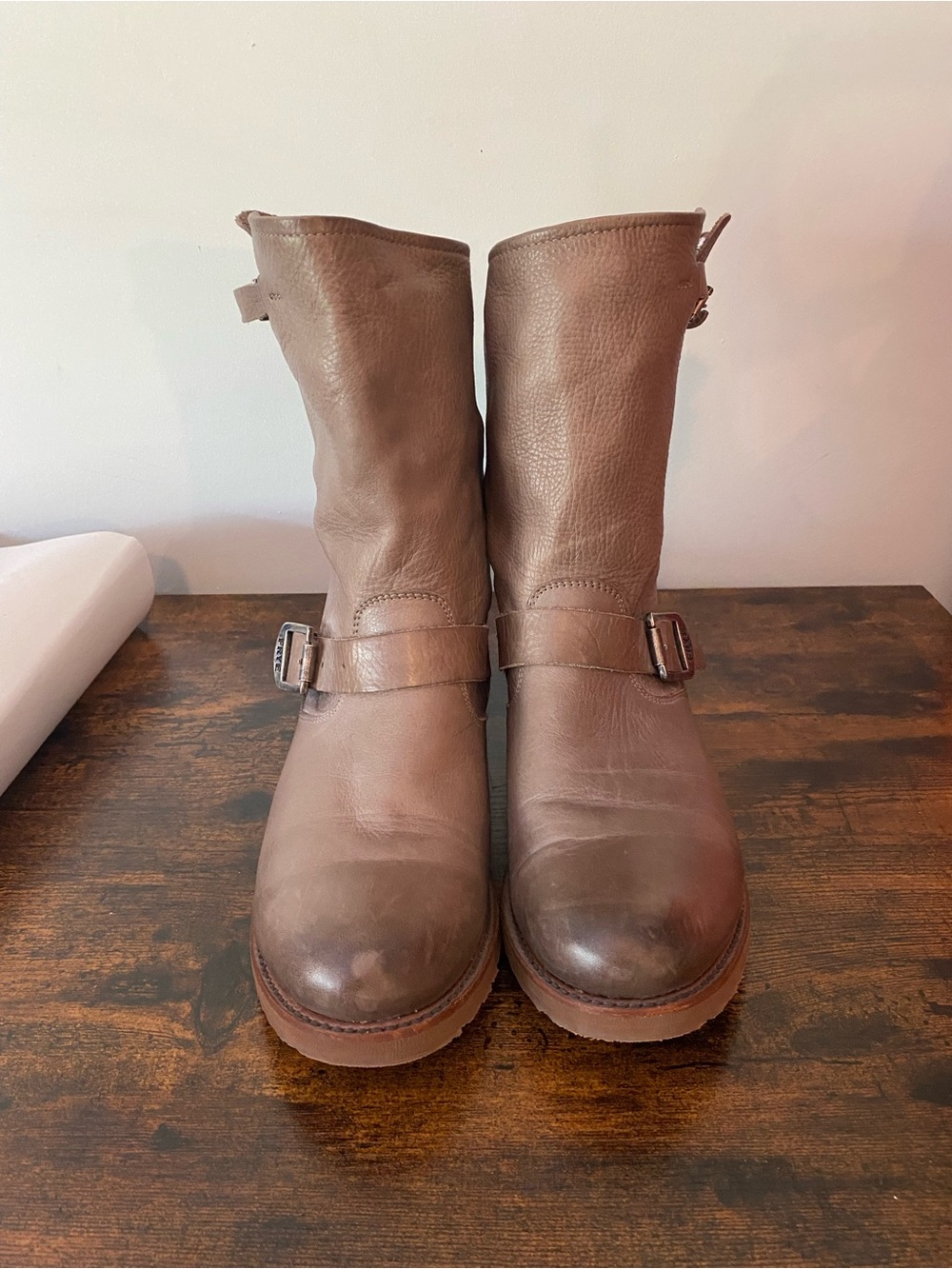 Frye Veronica Flex Short Taupe Leather Boots